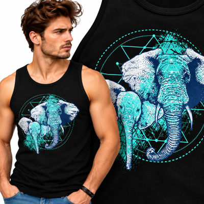 TANK TOP ZWIERZĘTA  ELEPHANT AND KIDS